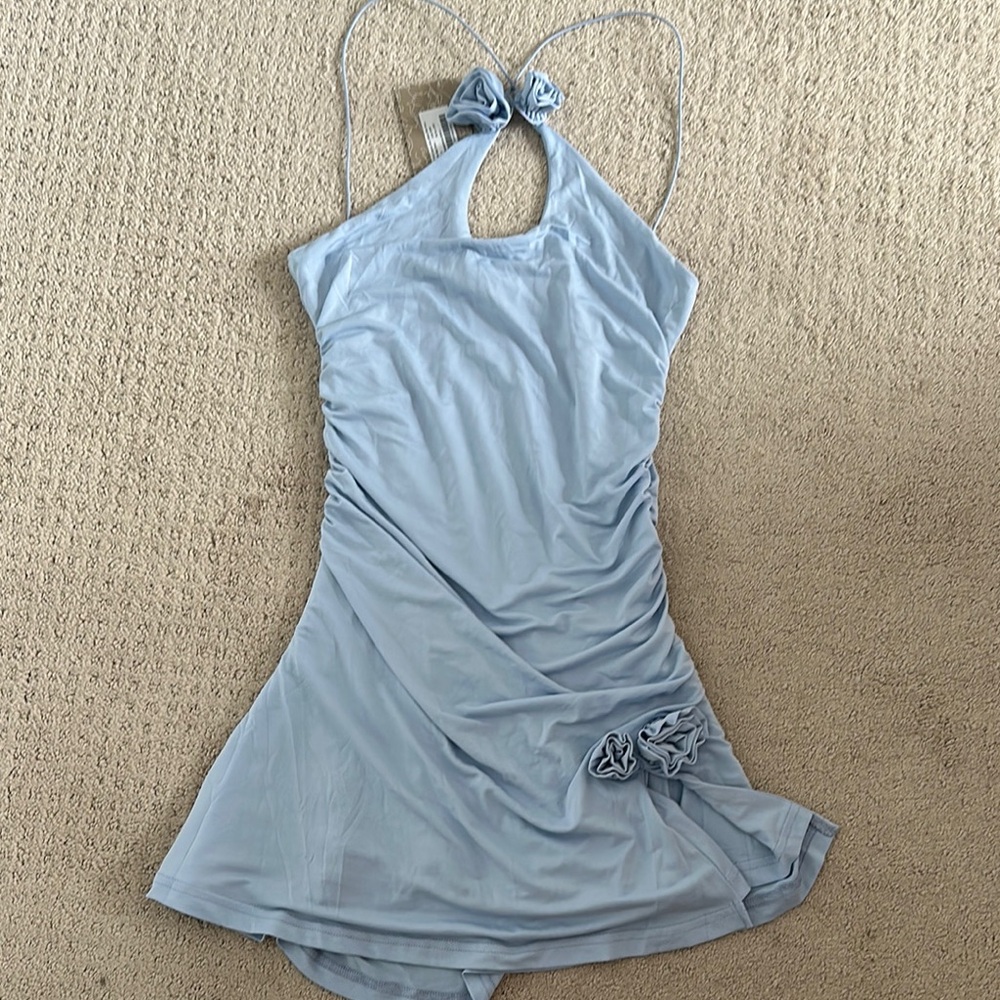 Meshki Light Blue Mini Dress